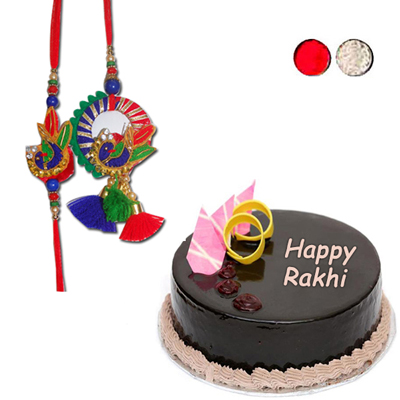 "Bhaiya Bhabi Rakhi - BBR-916 A, chocolate cake - 1kg - Click here to View more details about this Product